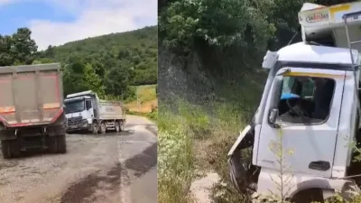 Kahramanmaraş’ın Andırın ilçesinde 2 kamyon kafa kafaya çarpıştı. Kazada kamyon