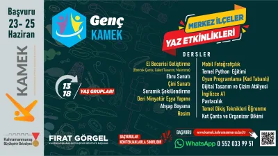 Kahramanmaraş Büyükşehir Belediyesinin 13 – 18 yaş aralığındaki gençlere yönelik