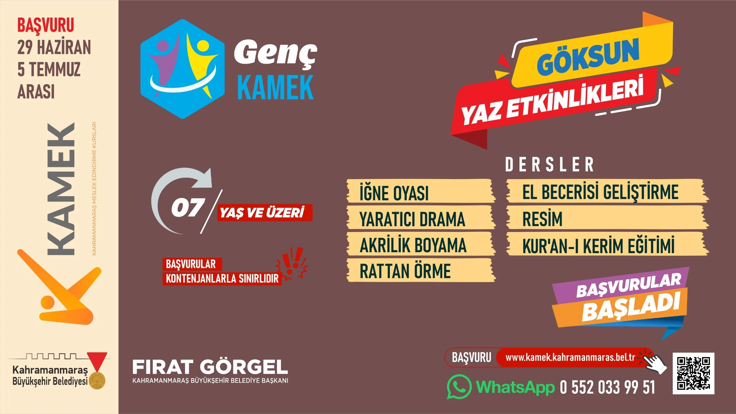 Yaz Tatili KAMEK’le Değerleniyor: 4 İlçede Ücretsiz Kurs Başvuruları Açıldı!