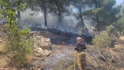 Kahramanmaraş’ta orman yangını çıktı. Ekipler, alevleri kontrol altına almak için