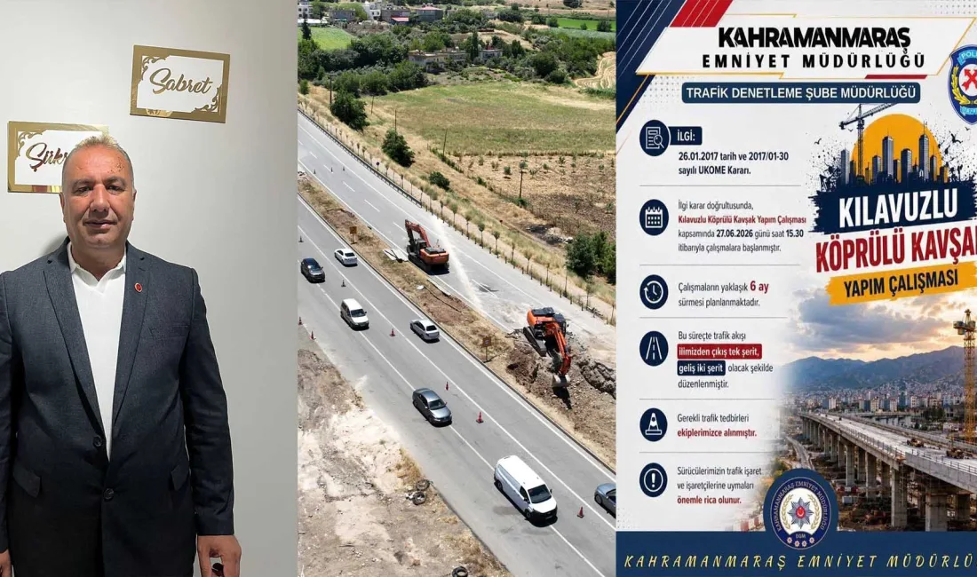 Kahramanmaraş’ta şehir içi ulaşımı rahatlatması hedeflenen Kılavuzlu Köprülü Kavşak Projesi