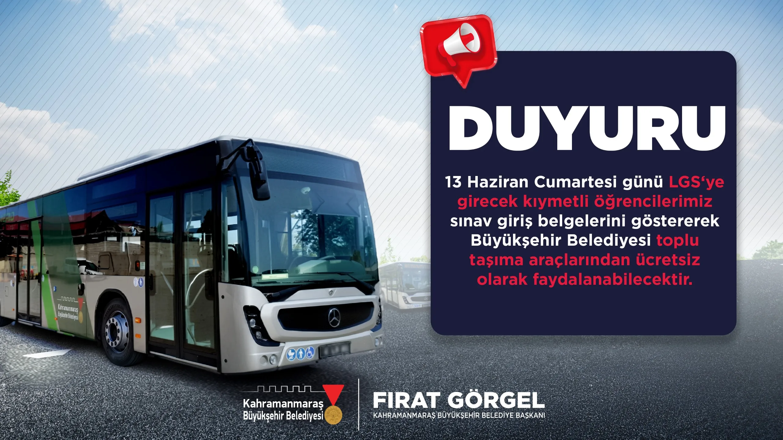 Büyükşehir’den LGS Günü Öğrenci ve Velilere Tam Destek Büyükşehir’den LGS Günü Öğrenci ve Velilere Tam Destek