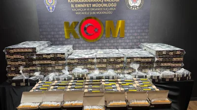 Kahramanmaraş Emniyet Müdürlüğü, düzenlediği operasyonlarda 150 bine yakın kaçak sigara