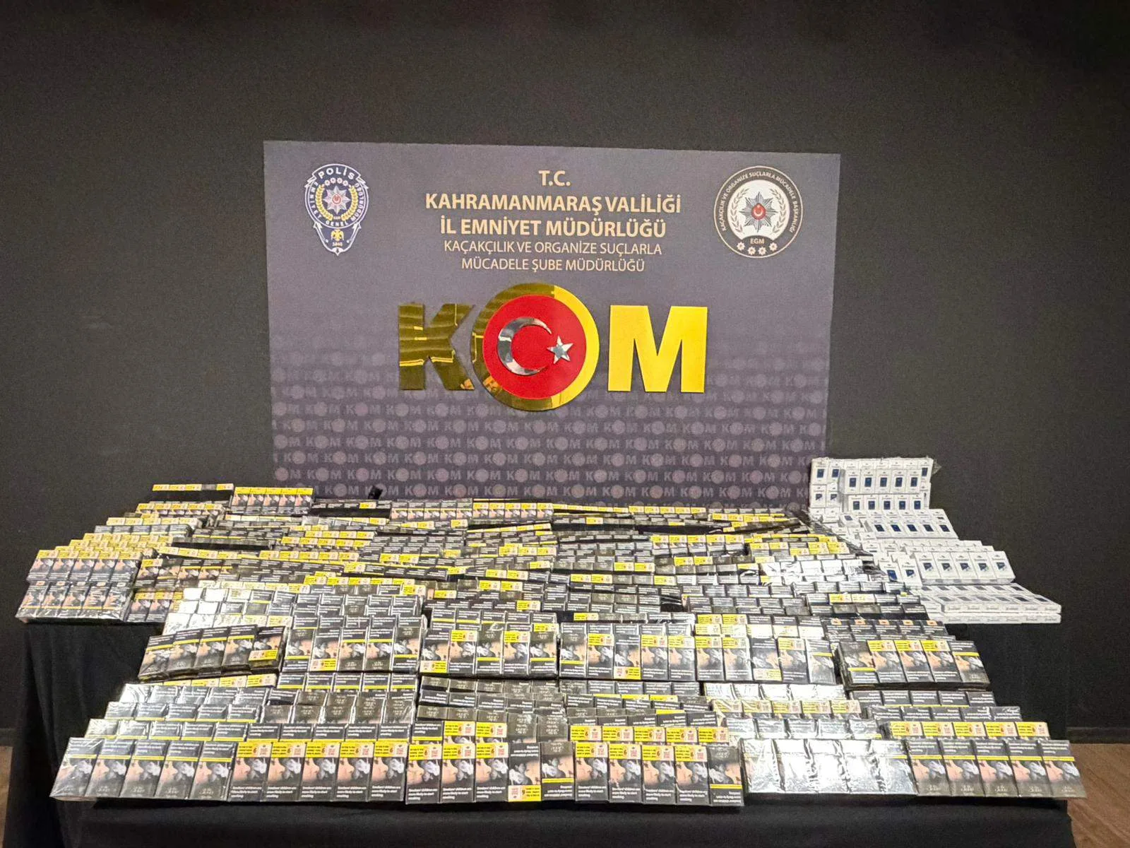 Kahramanmaraş’ta binlerce kaçak sigara ele geçirildi