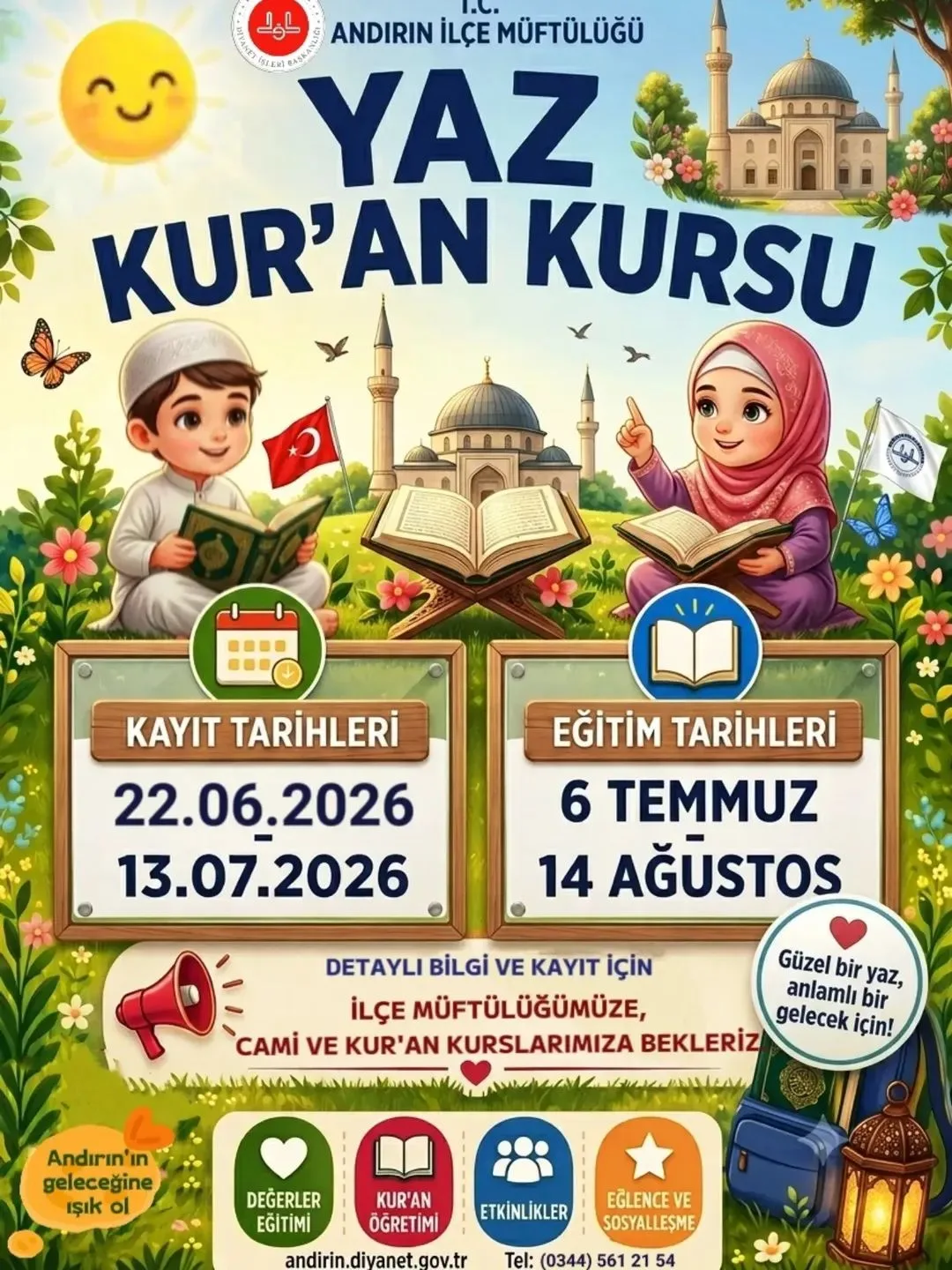 Andırın'da Bu Yaz Kur'an Kursları Dolu Dolu Yaşanacak!
