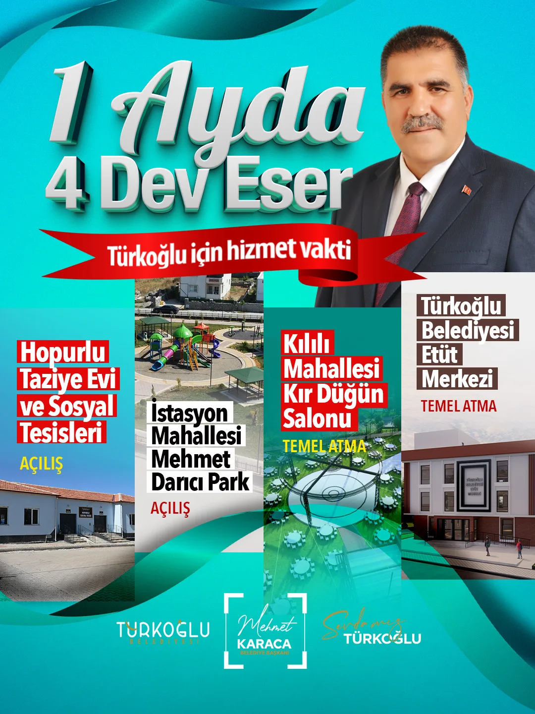 Mali disiplini sağlayarak milyonlarca liralık borcu geride bırakan Türkoğlu Belediye