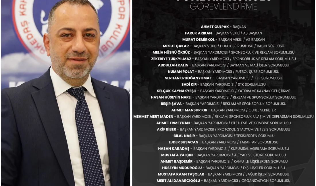 Kahramanmaraş İstiklalspor’da Olağan Genel Kurulun ardından göreve gelen Başkan Ahmet