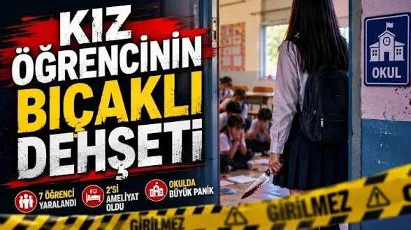 Kız öğrenciden korkunç saldırı, Önüne çıkanı bıçakladı...
