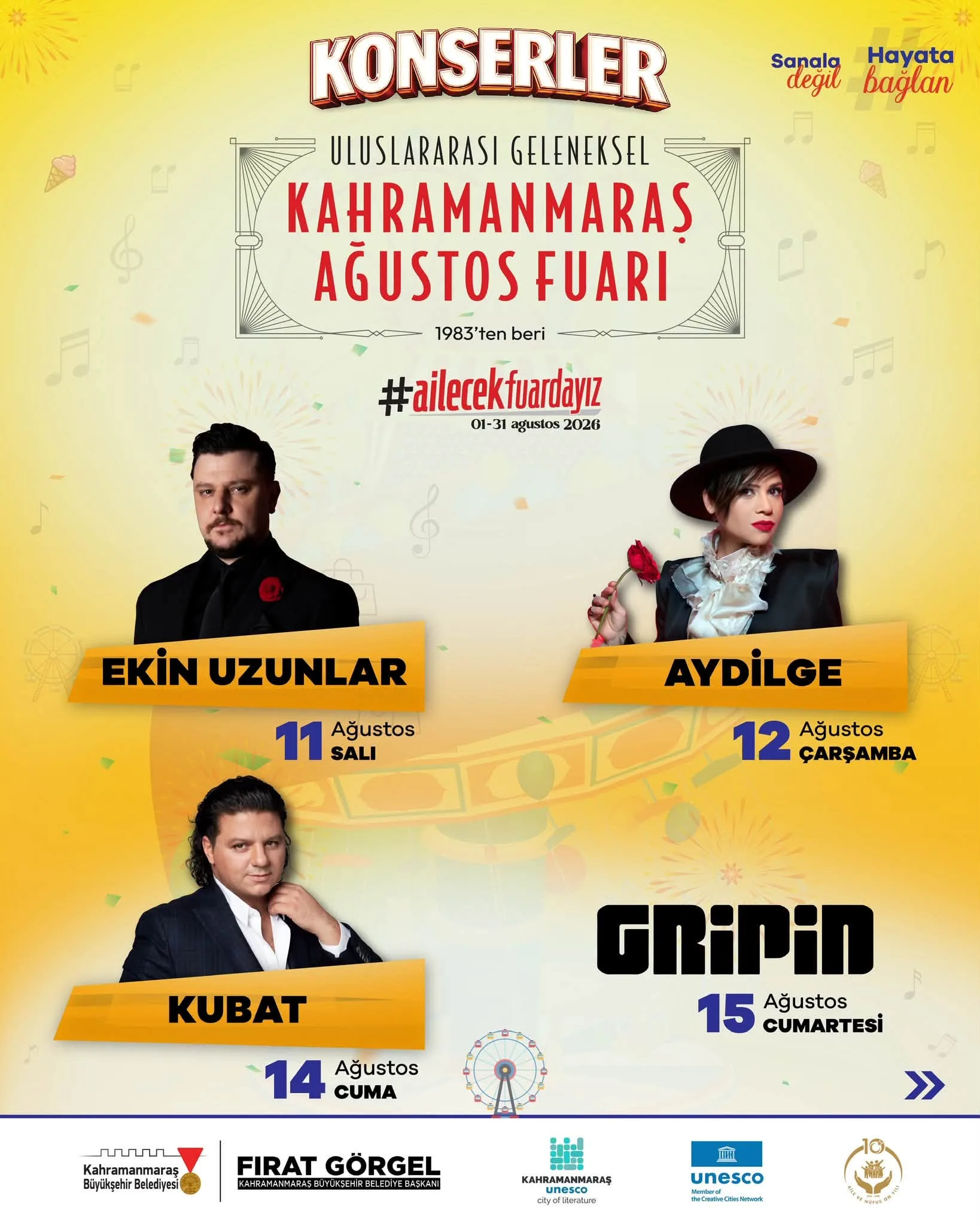 Fuarın Konser Takvimi Açıklandı: Kahramanmaraş Müziğe Doyacak! Fuarın Konser Takvimi Açıklandı: Kahramanmaraş Müziğe Doyacak!