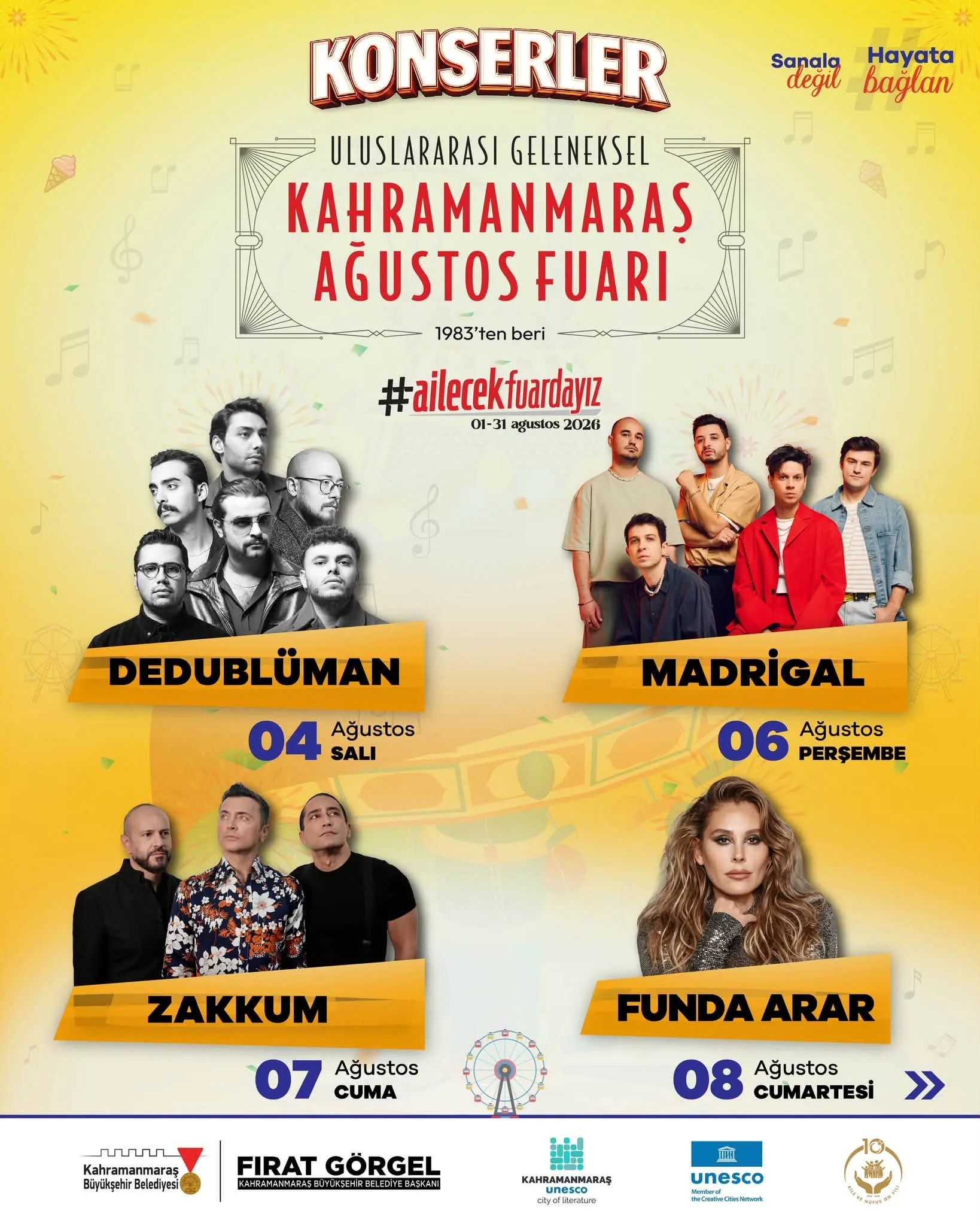 Fuarın Konser Takvimi Açıklandı: Kahramanmaraş Müziğe Doyacak! Fuarın Konser Takvimi Açıklandı: Kahramanmaraş Müziğe Doyacak!