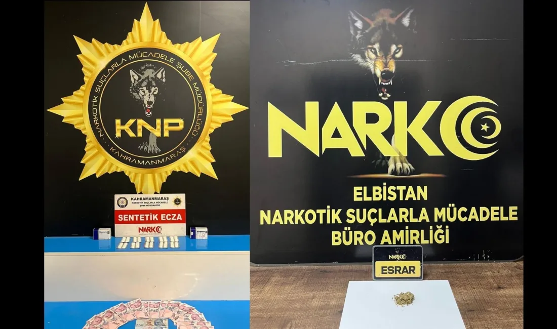 Kahramanmaraş’ta Narkotik Polislerince Gerçekleştirilen 4 Ayrı Operasyonda Çok Miktarda Uyuşturucu