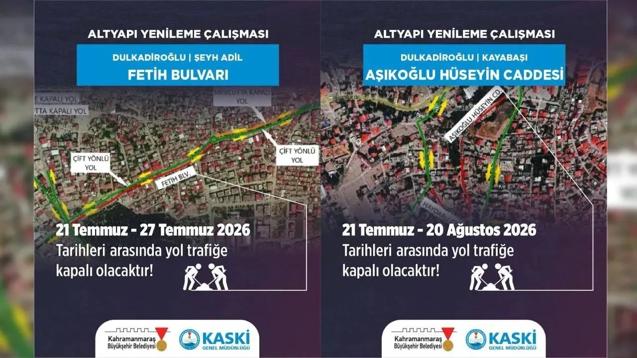 Kahramanmaraş Dikkat: O Yollar Kapalı Kahramanmaraş Dikkat: O Yollar Kapalı