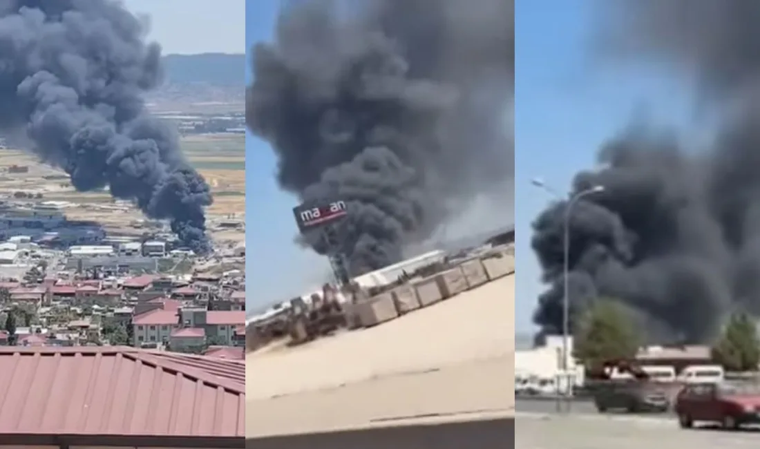 Kahramanmaraş’ta bir depoda yangın çıktı. Yangının dumanları, şehri kapladı. İtfaiye