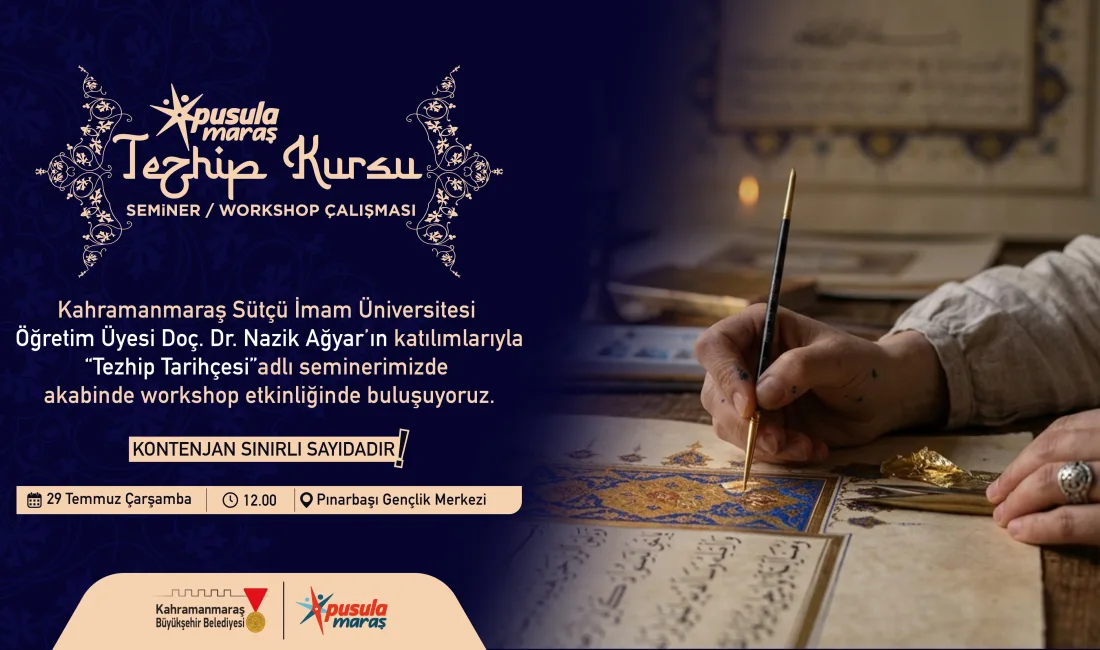 Büyükşehir Belediyesi, tezhip semineri ve workshop etkinliğiyle gençleri geleneksel Türk