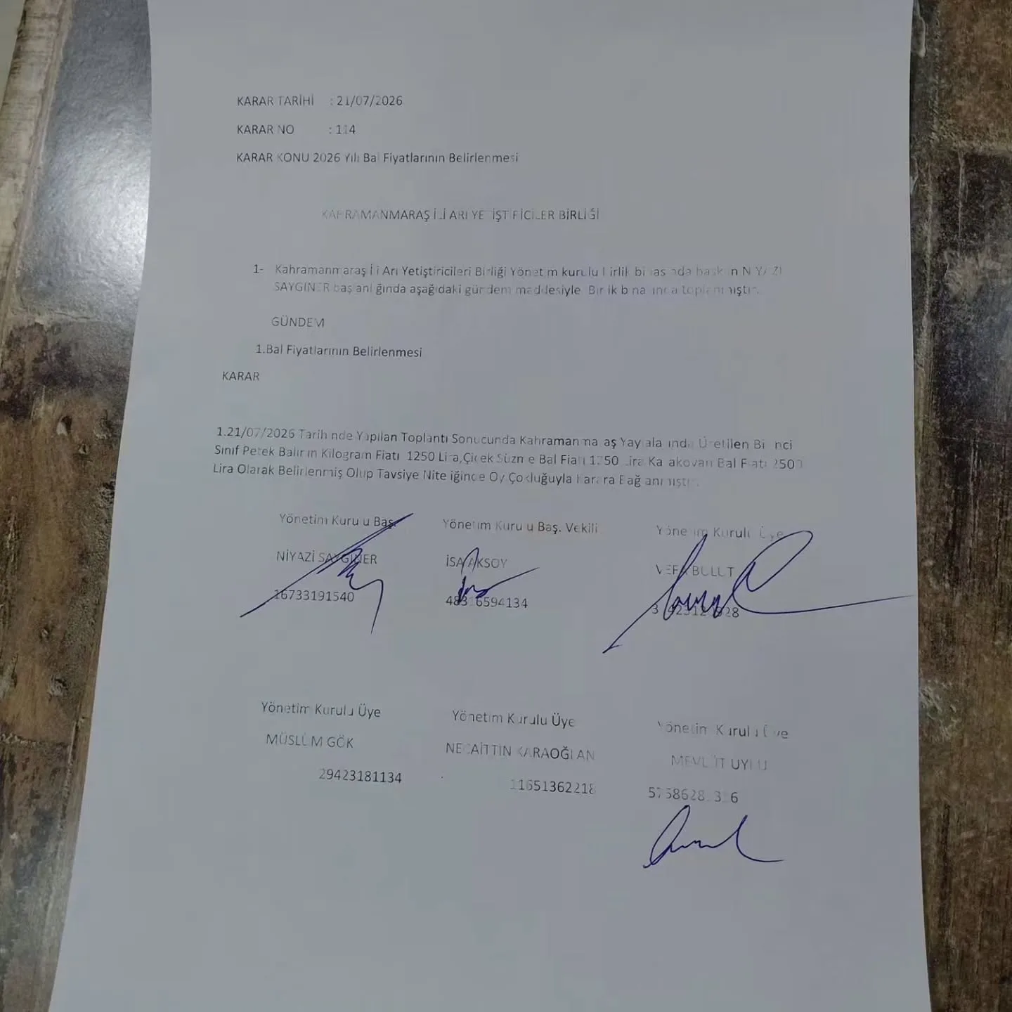 Münür Tuğrul Bal Fiyatlarını Değerlendirdi
