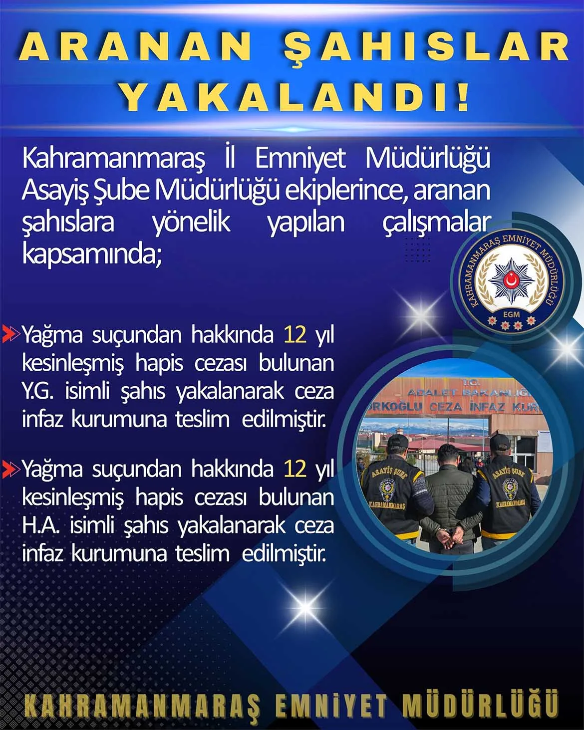 Yağma Suçundan Aranan İki Hükümlü Yakalandı Yağma Suçundan Aranan İki Hükümlü Yakalandı