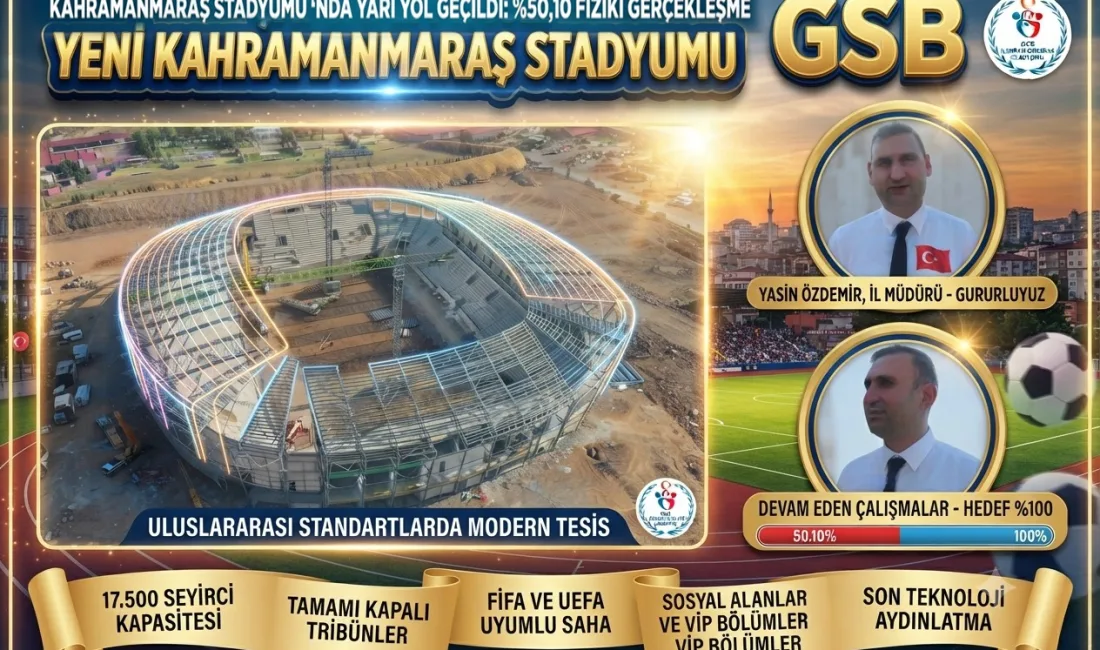 Kahramanmaraş’ın merakla beklediği 17 bin 500 seyirci kapasiteli yeni stadyum