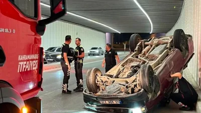 Kahramanmaraş’ta kontrolden çıkan bir araç, takla attı. Kazada sürücü hafif