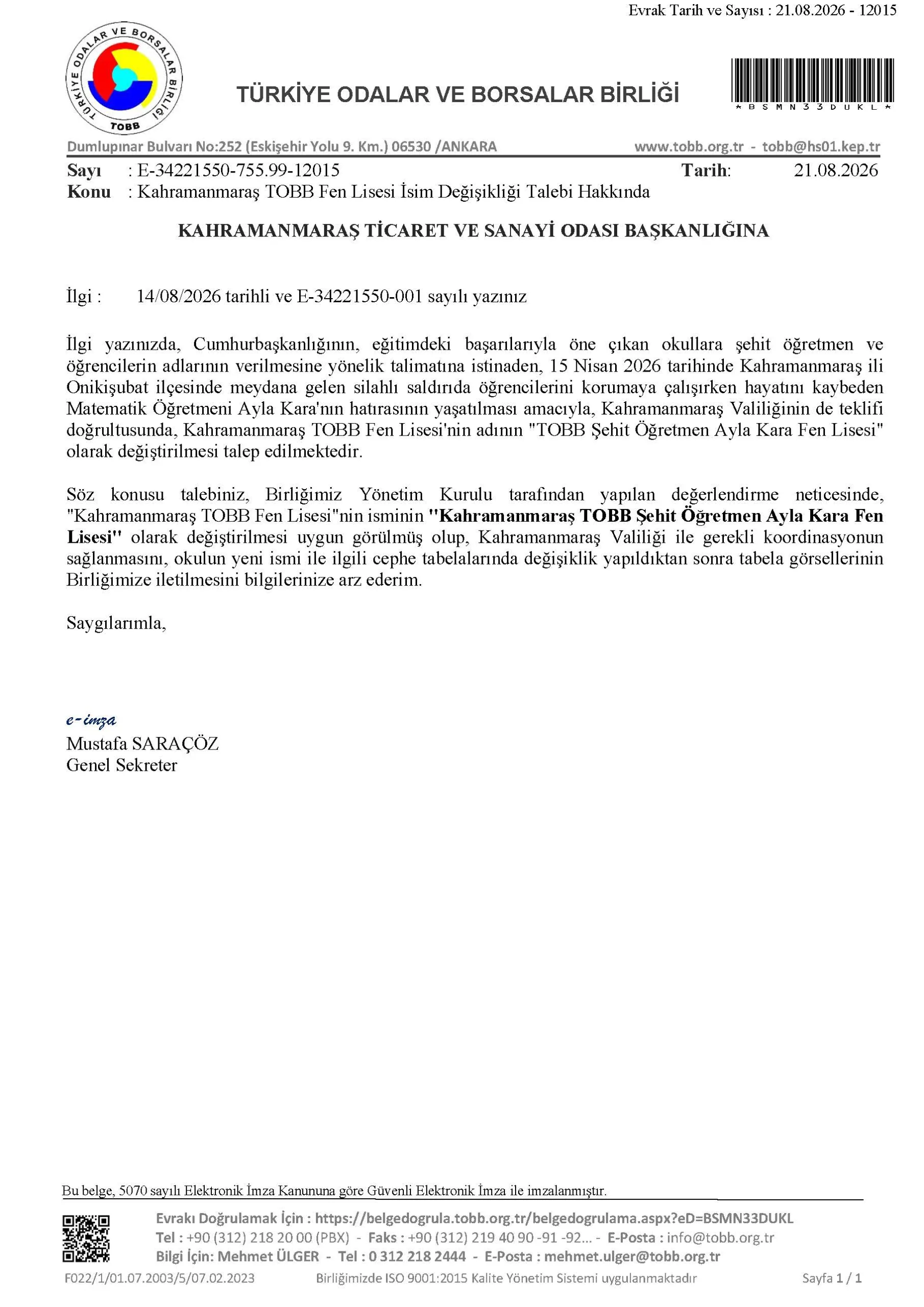 KMTSO’dan Anlamlı Hareket: Ayla Kara’ya Vefa KMTSO’dan Anlamlı Hareket: Ayla Kara’ya Vefa