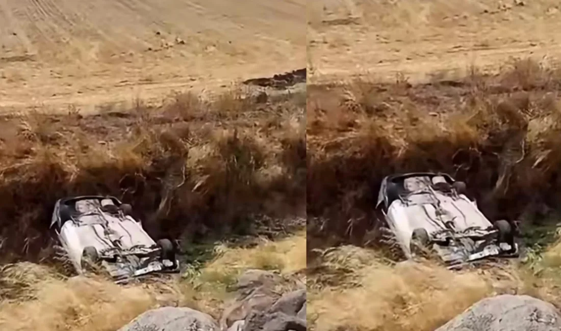 Kahramanmaraş’ta meydana gelen kazada kontrolden çıkan bir araç yol kenarındaki