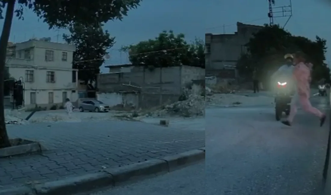 Yolun karşısına koşarak geçerken motosikletin çarptığı kadın, düştü. Ayağa kalkıp,
