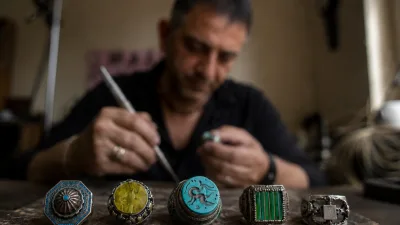 Ankara'da 37 yıllık kuyum ustası Mehmet Ağdur, değerli taşlarla ürettiği