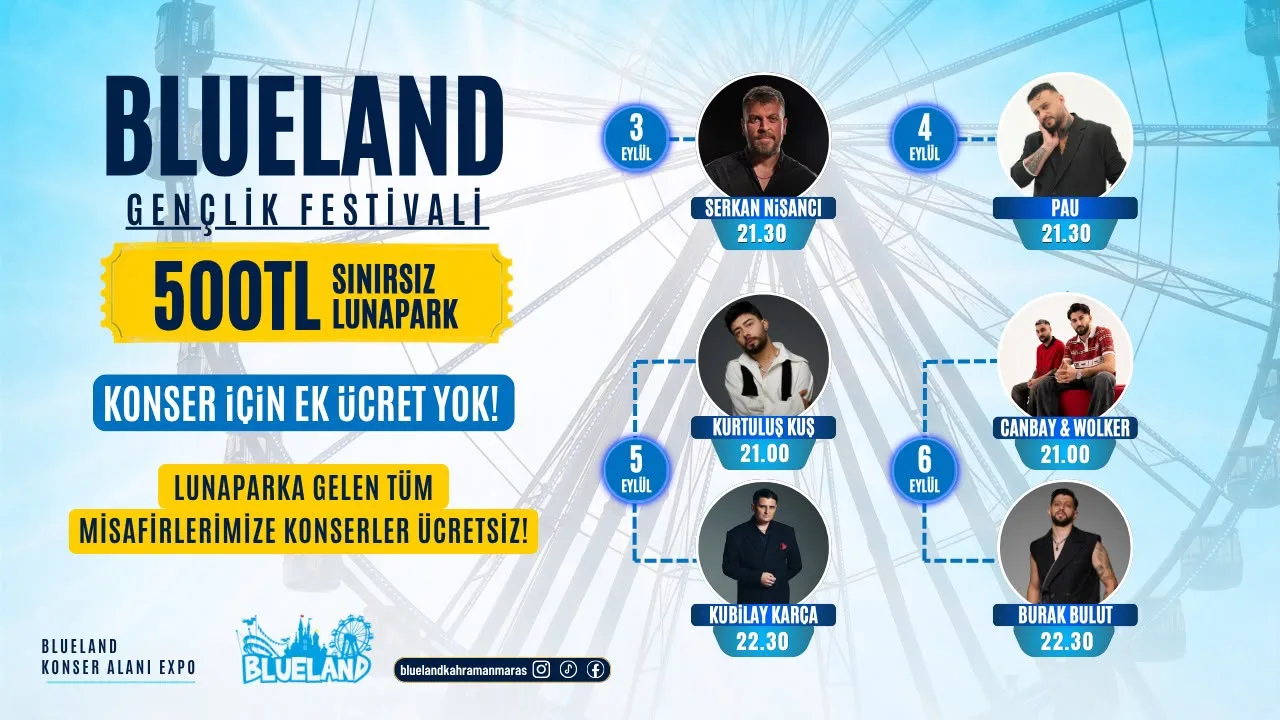 Blueland’da 500 tl’ye sınırsız eğlence ve konser!