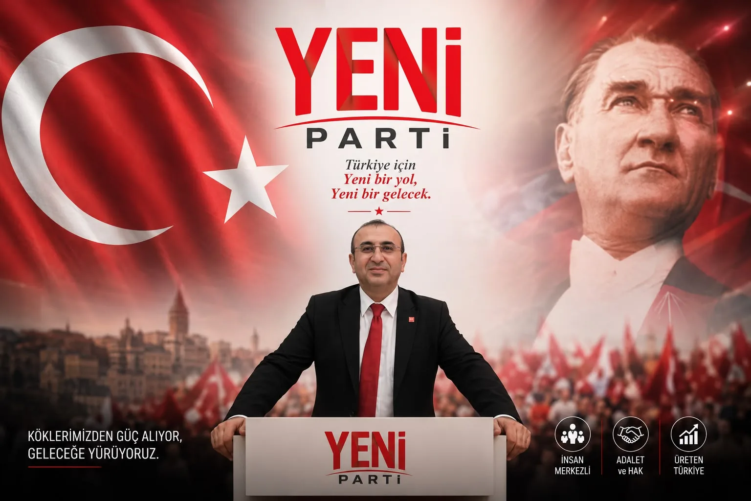 CHP’den istifa ederek Özgür Özel önderliğinde kurulan Yeni Parti’ye katılan