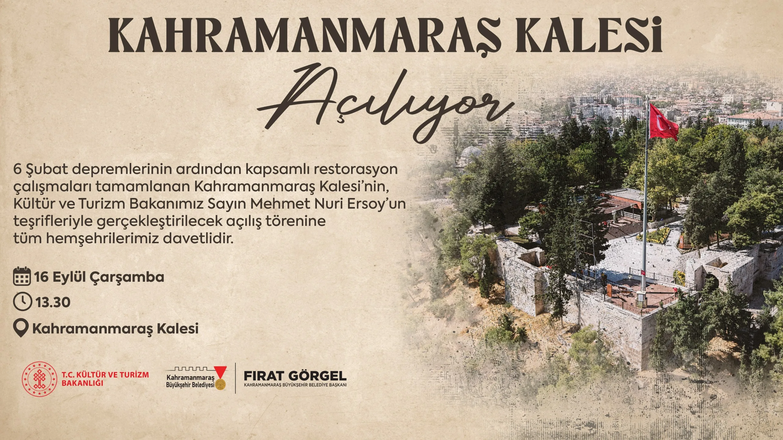 Depremde hasar gören kahramanmaraş kalesi yeniden açılıyor