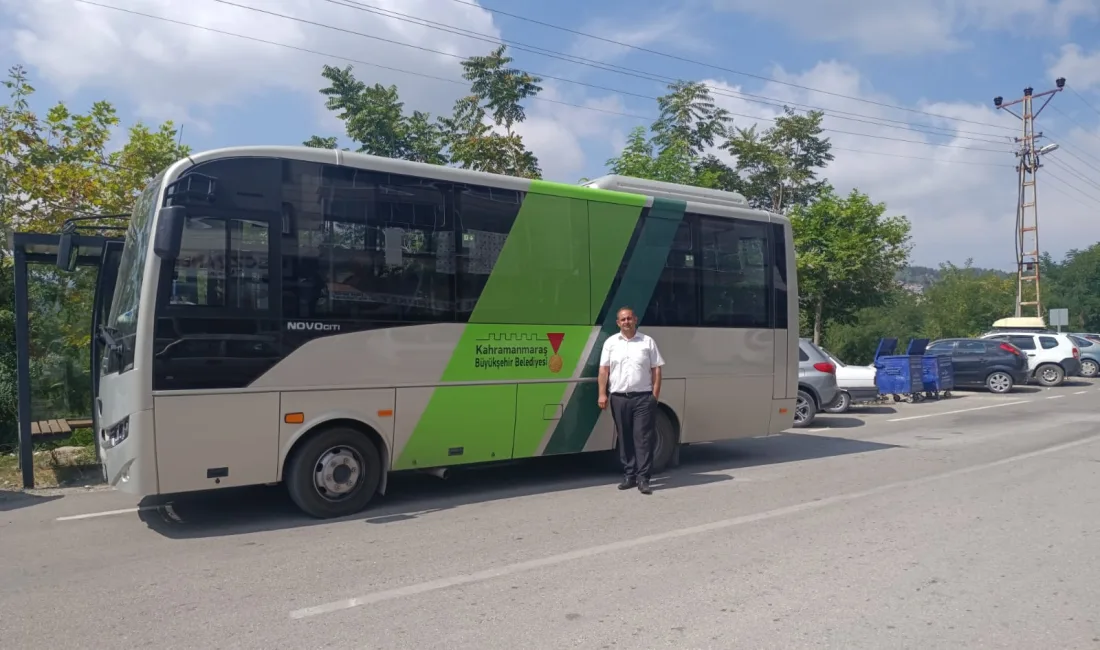 Kahramanmaraş Büyükşehir Belediyesi’nin Andırın ilçesinde hizmete sunduğu yeni halk otobüsü