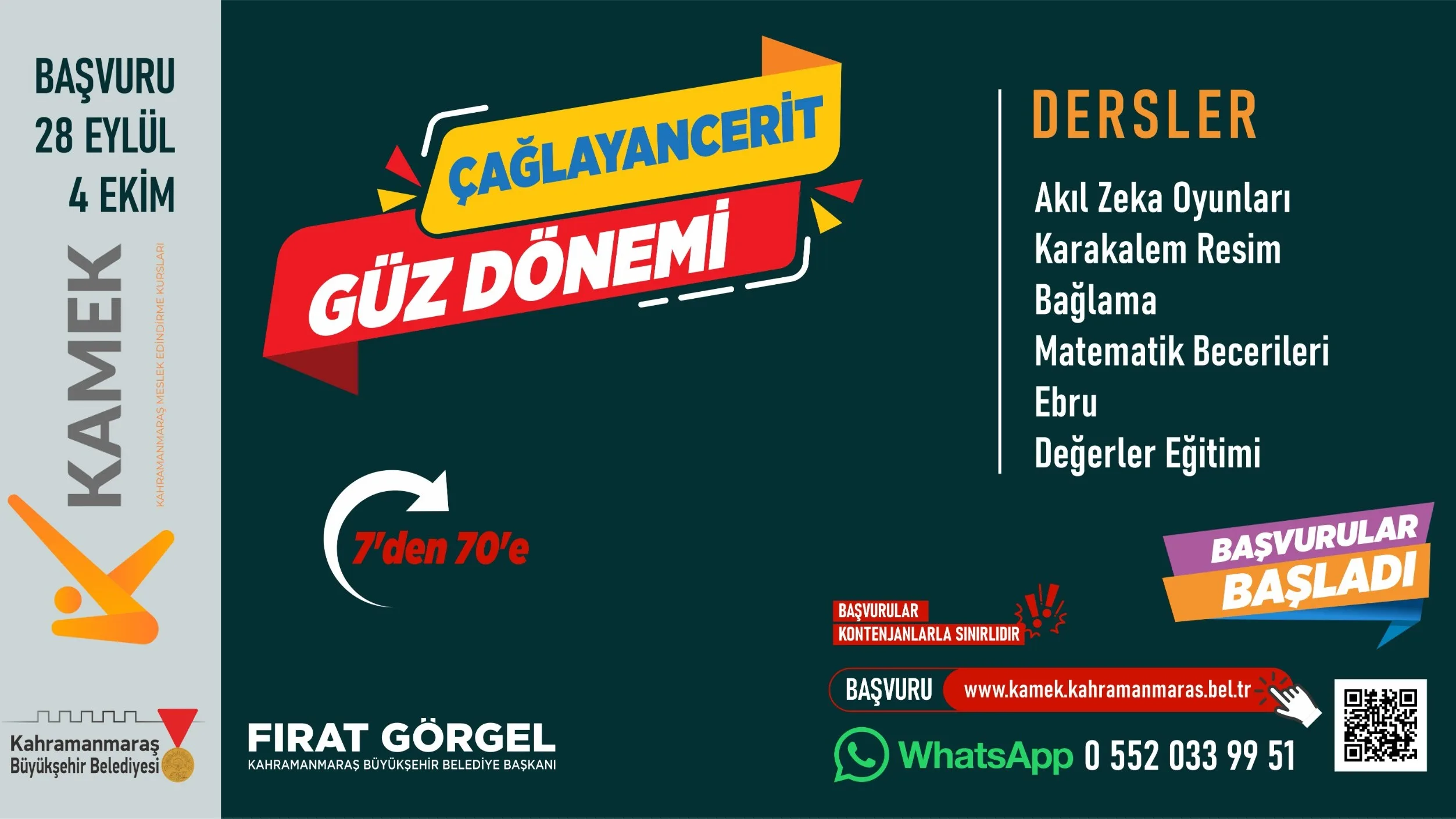 4 i̇lçede kamek heyecanı: ücretsiz kurslar i̇çin başvurular başladı!
