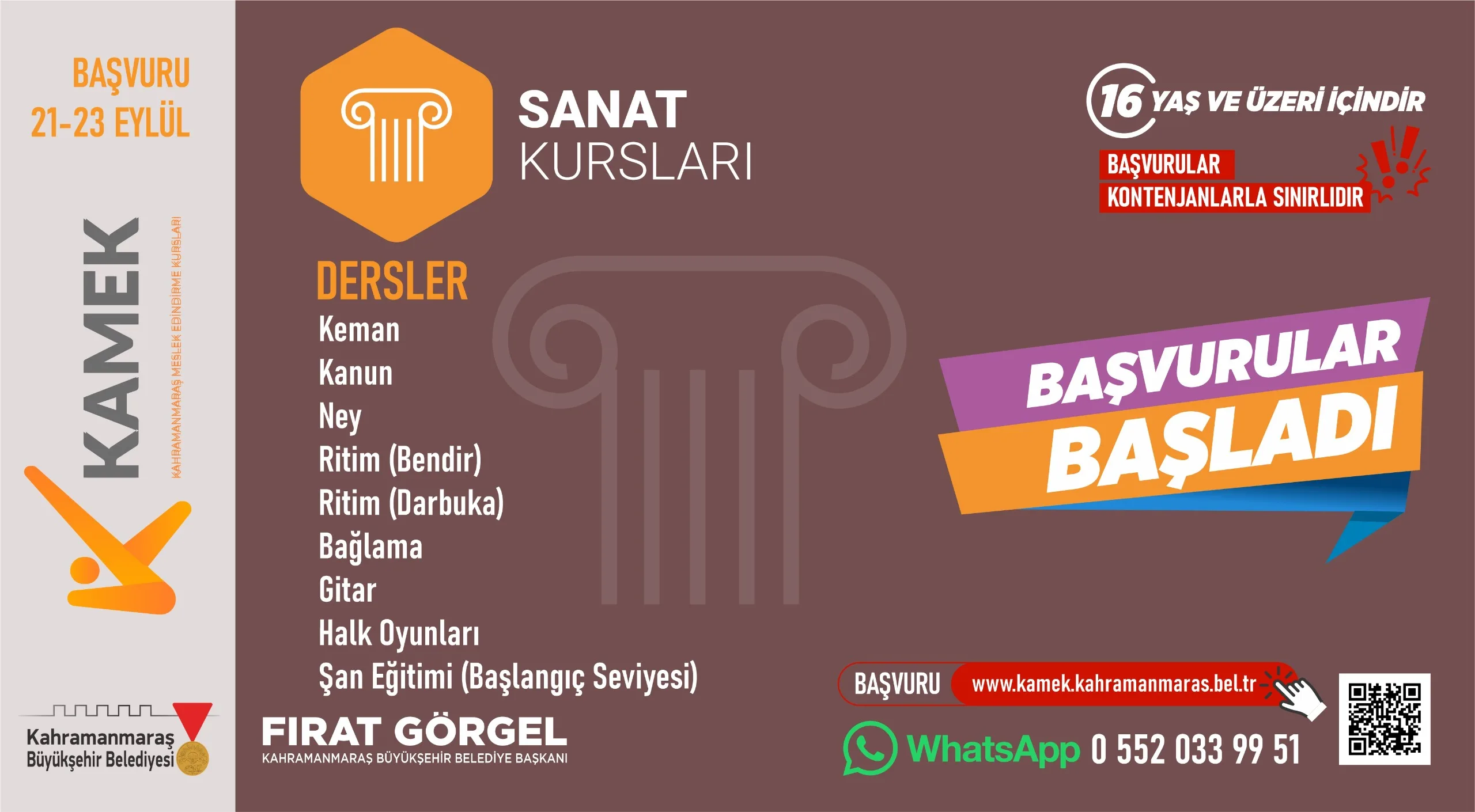 Kamek’te güz dönemi başvuruları başladı!
