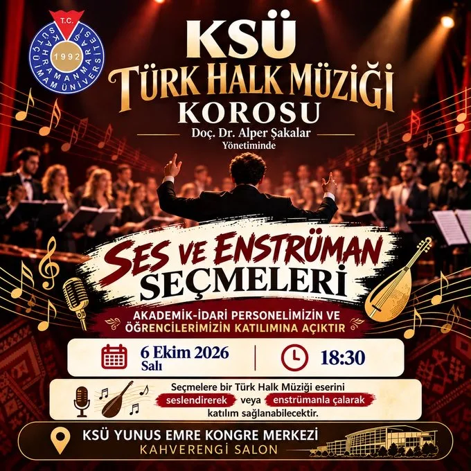 Ksü türk halk müziği korosu seçmeleri başlıyor