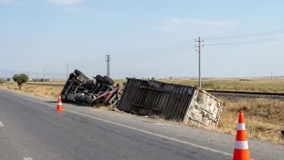Kahramanmaraş’ın Türkoğlu ilçesinde kontrolden çıkarak devrilen kamyonun sürücüsü yaralanarak hastaneye