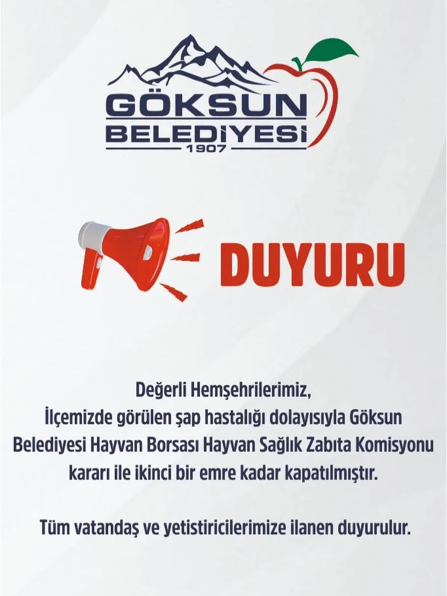 Kahramanmaraş’ta şap krizi: borsa kapatıldı!