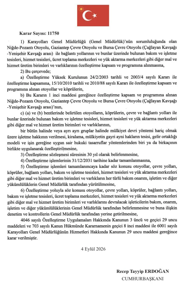 Kahramanmaraş’ın otoyolları özelleştirme kapsamına alındı Kahramanmaraş’ın otoyolları özelleştirme kapsamına alındı