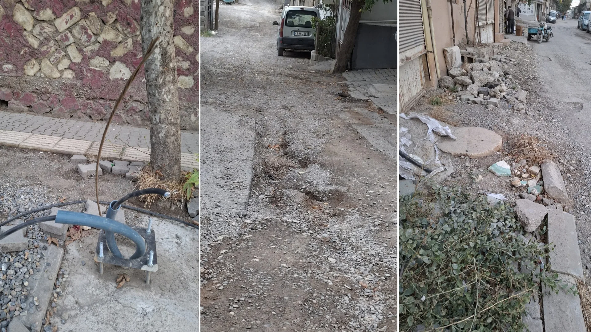 Kahramanmaraş genelinde bir türlü bitmeyen altyapı ve üstyapı çalışmaları vatandaşları