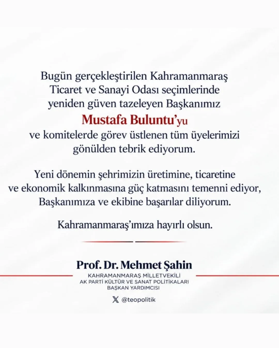 Andırınlı şahin’den buluntu’ya tebrik!