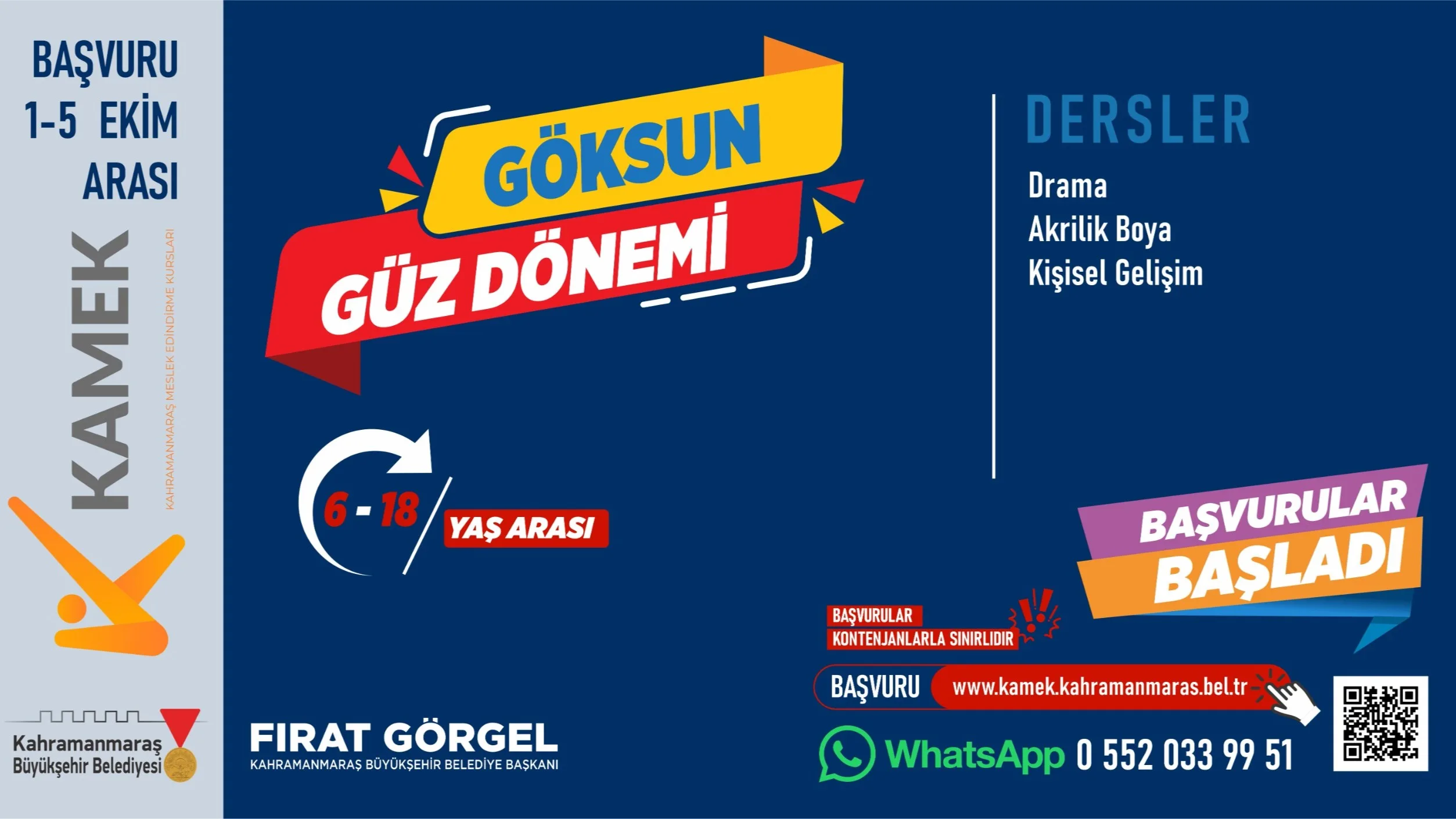 Kamek göksun ve türkoğlu kurs kayıtları başladı!