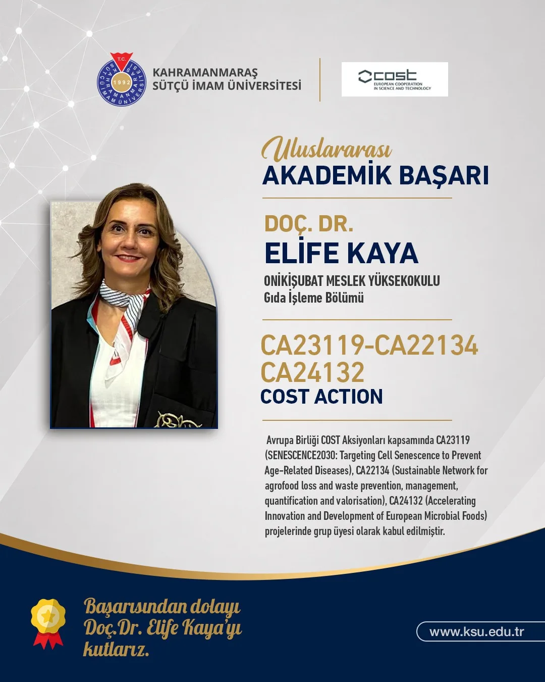 Ksü akademisyeninden önemli uluslararası başarı