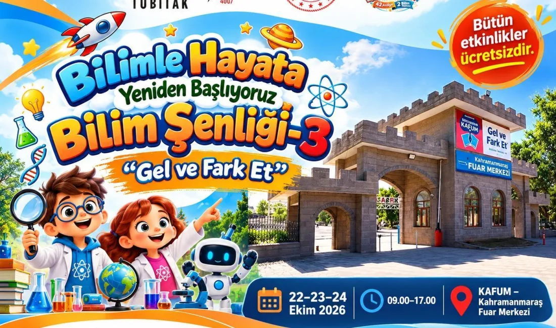 Kahramanmaraş’ta sürdürülebilirlik odağıyla ikincisi düzenlenen Sürdürülebilir Bilim Festivali (SÜRBİLFEST), 22-24