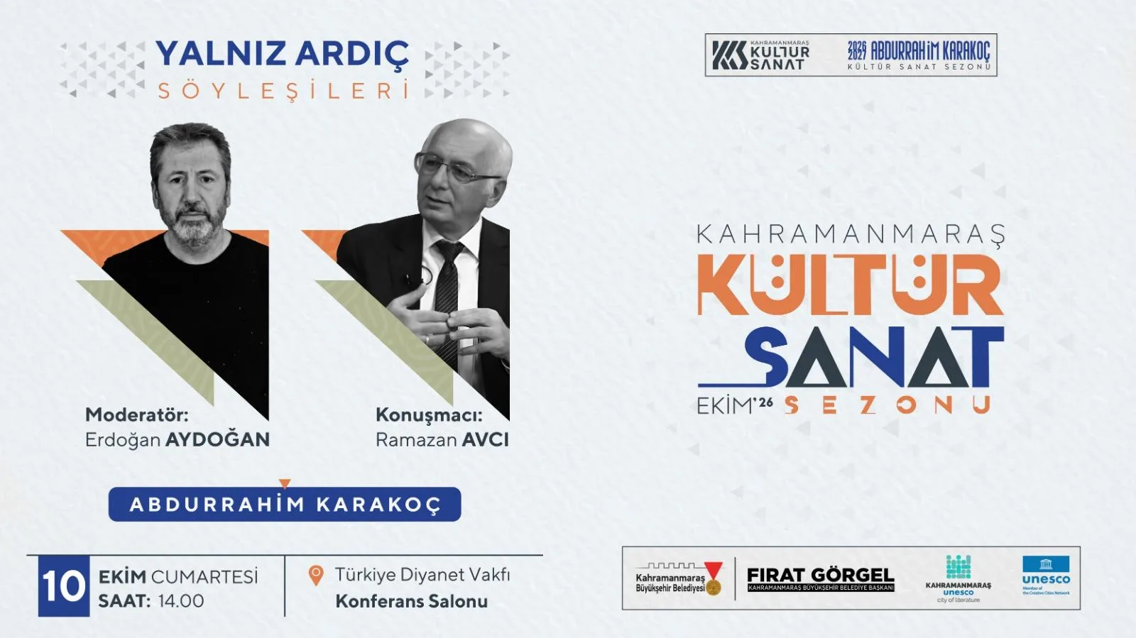Kahramanmaraş Büyükşehir Belediyesi, "Abdurrahim Karakoç Kültür Sanat Sezonu" etkinlikleri kapsamında