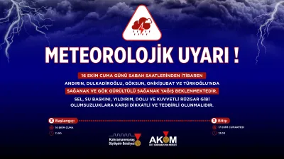 Kahramanmaraş Büyükşehir Belediyesi Afet Koordinasyon Merkezi, şehir merkezi ile Andırın,