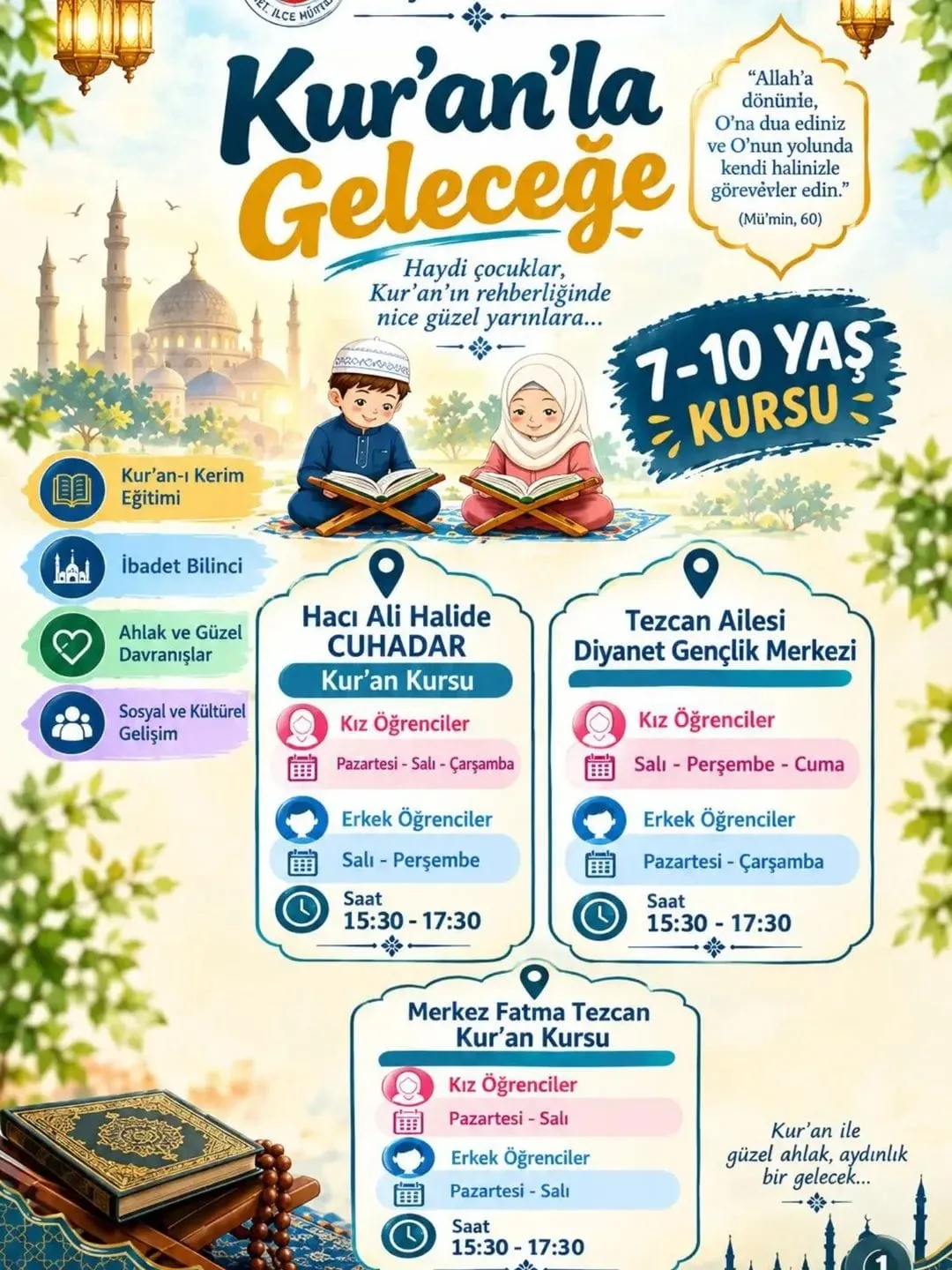 Andırın i̇lçe müftülüğü’nden çocuklar i̇çin geleceğe yatırım!