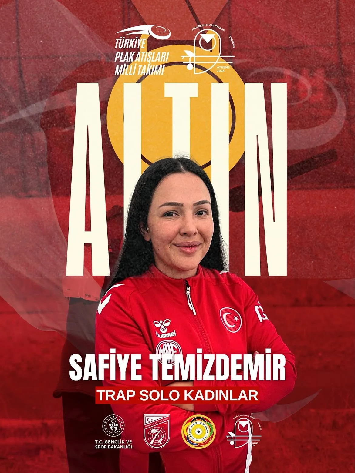 Yunanistan’ın Atina kentinde düzenlenen Plak Atışları Avrupa Şampiyonası’nda Trap Solo