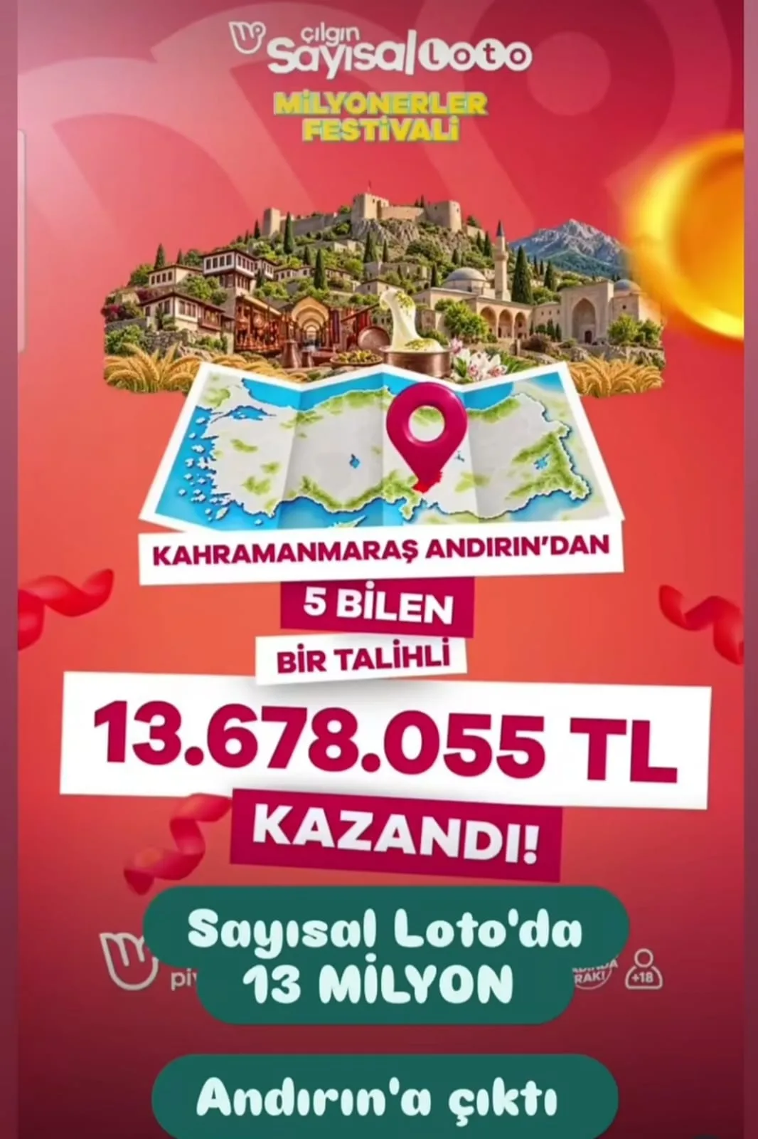 Andırın’da milyonluk heyecan!