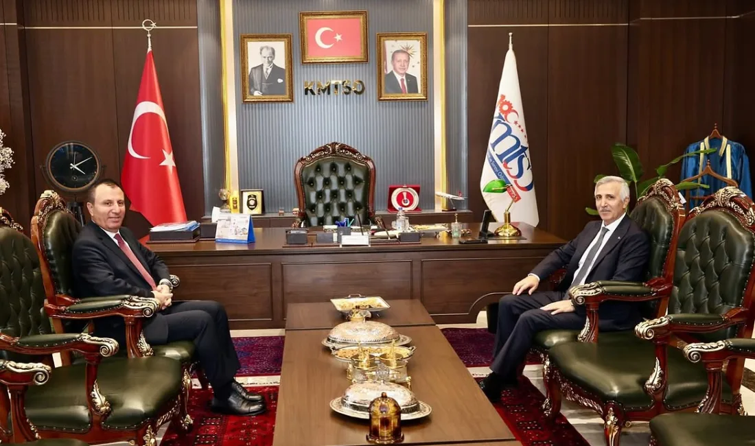 Kahramanmaraş Valisi Mükerrem Ünlüer, Ticaret Borsası Başkanı Mustafa Narlı ile